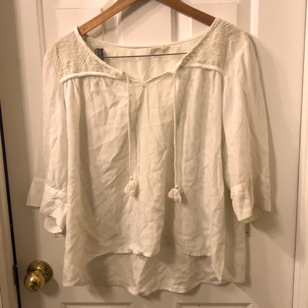 VINTAGE ROXY BOHO PEASANT TOP LARGE!